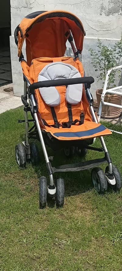 Chicco Baby Stroller – Original, Good Condition, Orange Colour