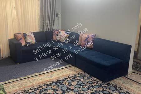 L Shaped Sofa 10x6ft with 3 Piece Sofa Covers Free