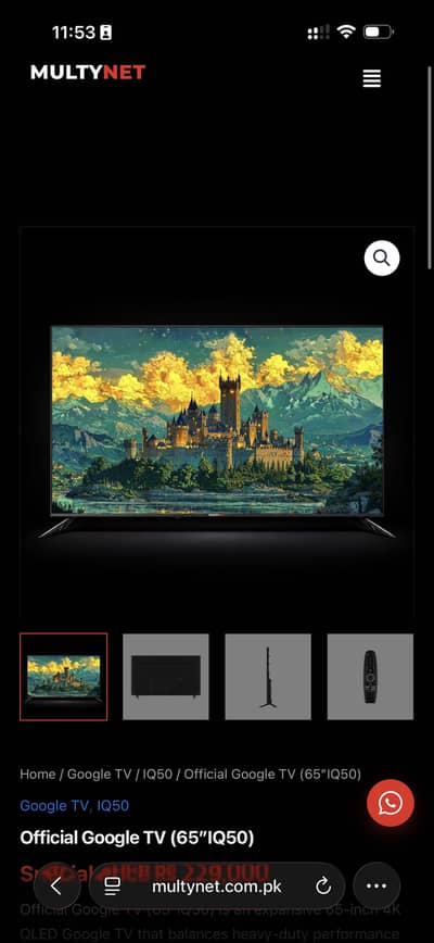 Slightly used like new. 65inch 4k led smart tv