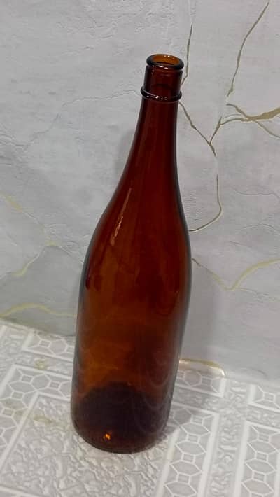 Large Aesthetic Amber Glass Vase - 1.8 Liters Minimalist Decor