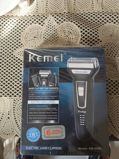 KEMEI  ORIGINAL CHARGEAB LE  3 IN 1  HAIR CLIPPER BEARD TRIMMER SHAVER