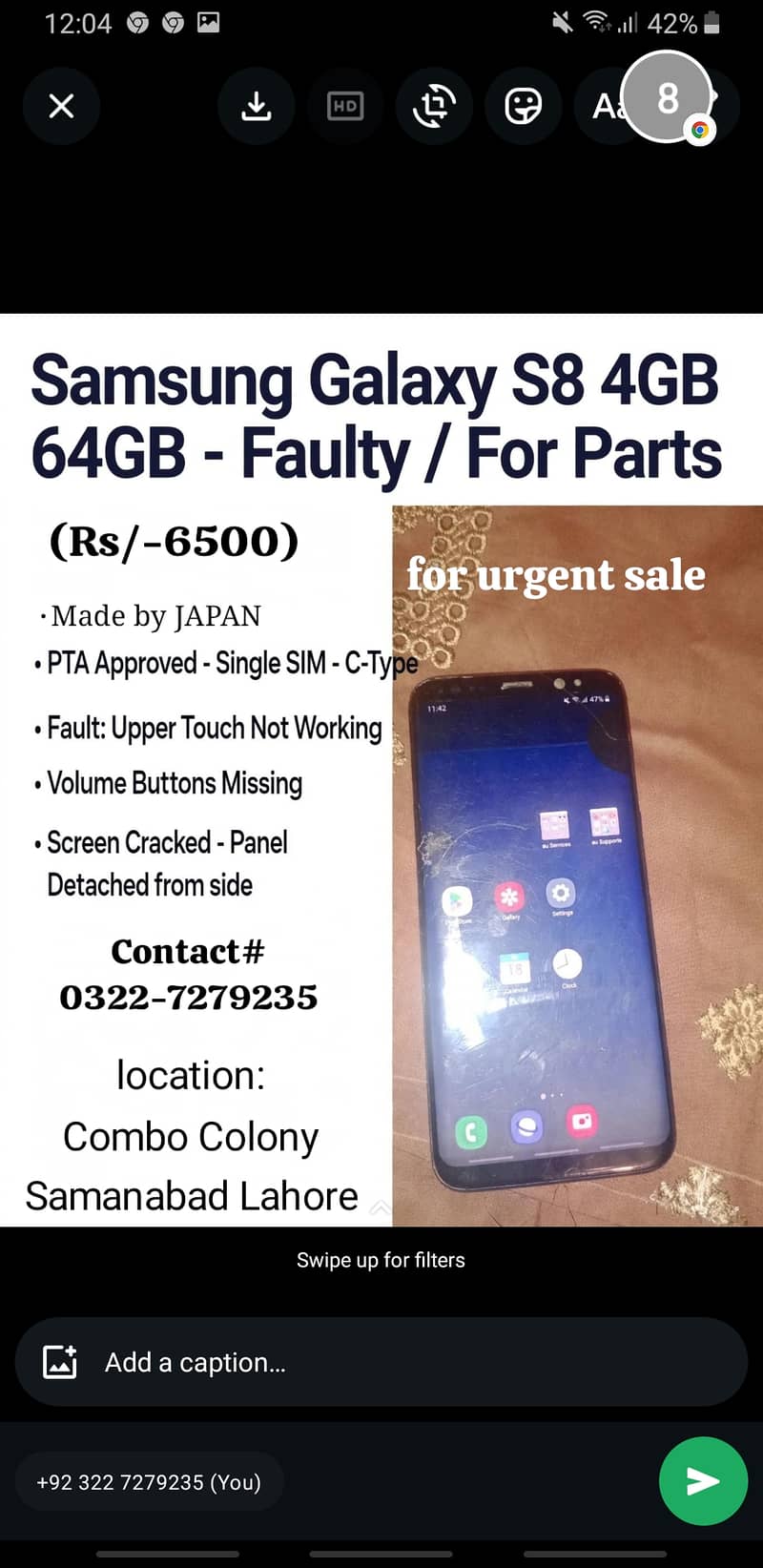 Samsung Mobile S8 0