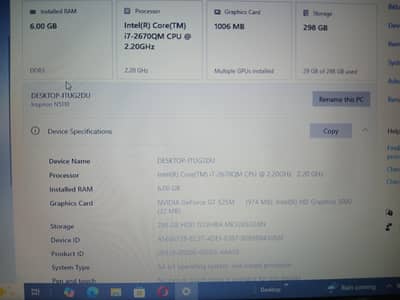 DELL Laptop core i7 2nd Gen in V. good condition