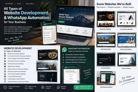 All Types of Website Development & WhatsApp Automation
