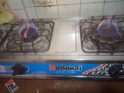 National 2 Burner Gass Stove Auto ignition -Full Working