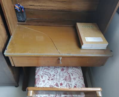 Wooden Study Table with Drawer & Chair – Good Condition