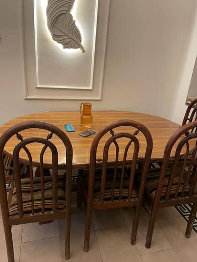 Dining table with 6 chairs custom made