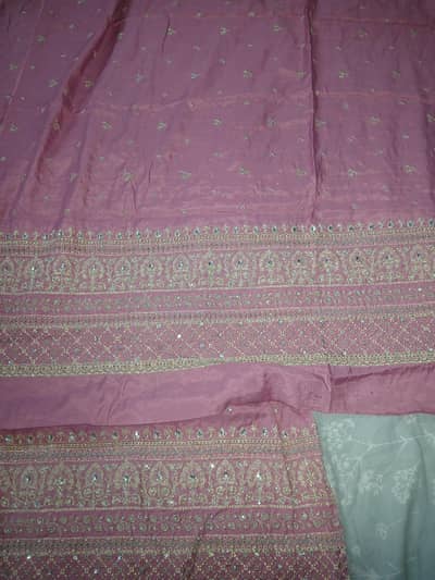 kayseria pink embroidered 3piece silk suit-Brand new