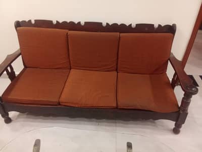 wooden Sofa set 3+1+1 - 5 seater with table