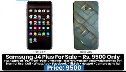 Samsung Mobile J4 Plus