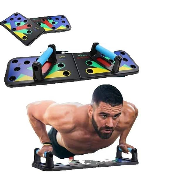 T  Foldable Power Pushup Board | 9 in 1 System Push up Rack Board for Home Exercise & Fitness Workout