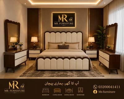double bed/king size bed/wooden bed/shesham wooden bed/bed dressing/be