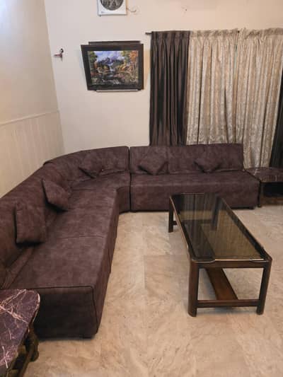 Living room/Drawing room L shaped sofa 8 seater, 3+3+2(corner chair),