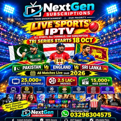 4K IPTV Subscription | Rolex, BOS, Mega OTT, Starshare ,Trex , Geo