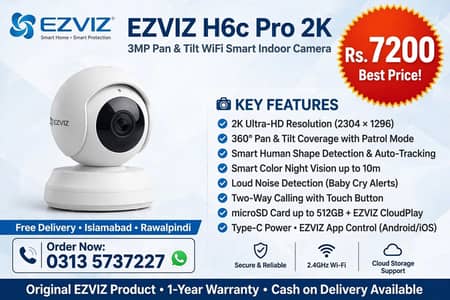 EZVIZ H6c Pro 2K - Smart Home Security Camera