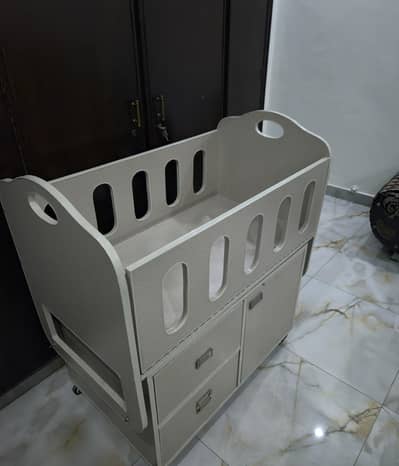 Premium 3-in-1 Baby Cot, Swing & Multi-Storage Cabinet