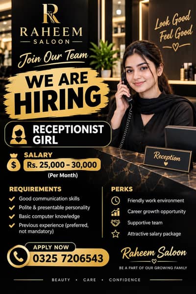 Girl reception job