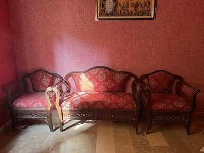 4 sitter wooden sofa set