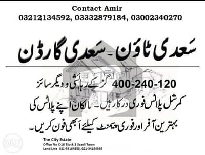 Plot For Sale Purchase In Saadi Town And Saadi Garden Scheme 33