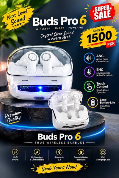 Buds Pro 6 | Anc & Enc Control