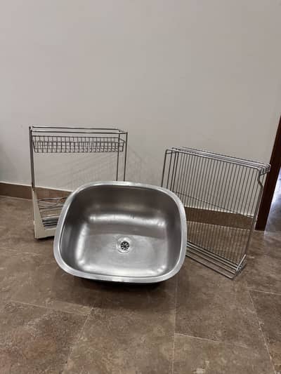 Stainless Steel Kitchen Sink with Dish Drying Racks
