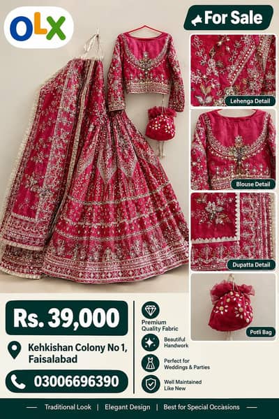 Beautiful bridal Lehenga Maxi with Heavy Embroidery and jewellery Work