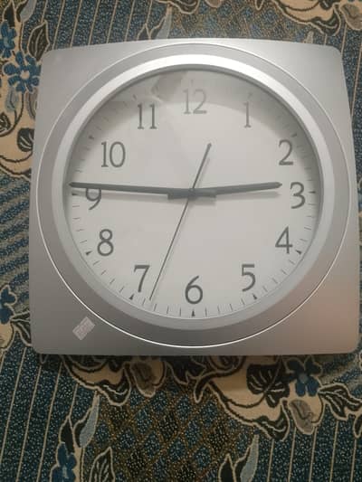 Modern Square Wall Clock - Silver - Large and Clear Dial