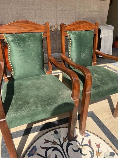 velvet green armchairs (unused)