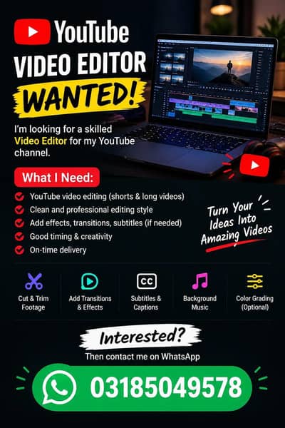 video editor need urgent