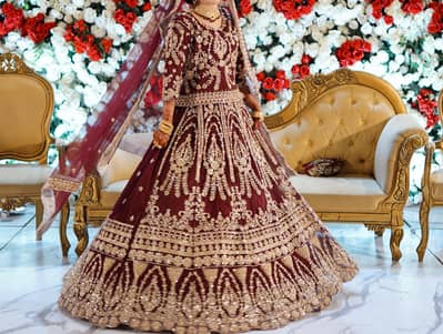 Luxury Bridal Lehenga | Heavy Embroidered Wedding Dress |