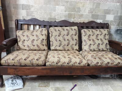 wooden Sofa Set with cushions 5 PCS Set