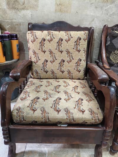 wooden Sofa Set with cushions 5 PCS Set