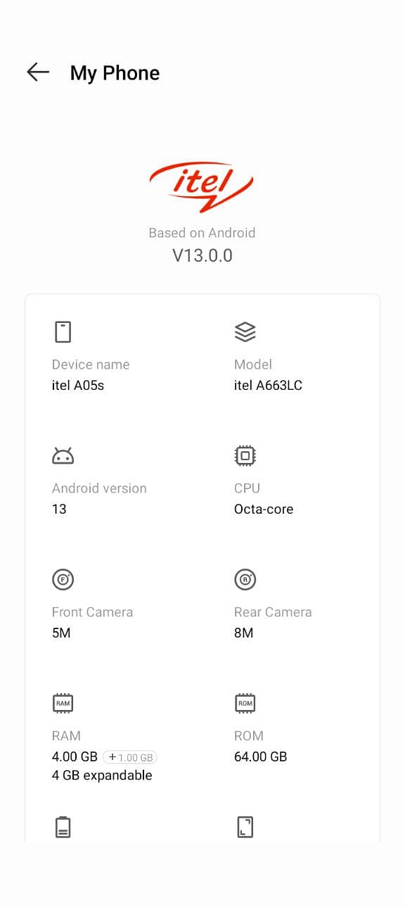 Itel A05s 4