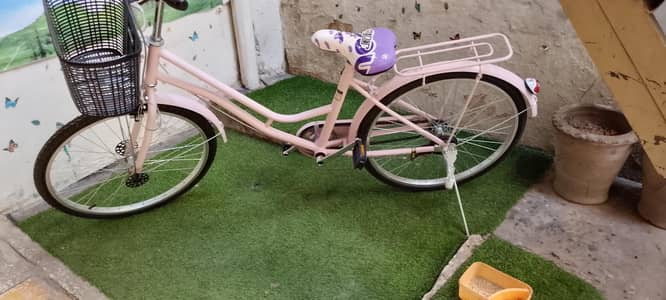 Girls cycle with Baby Pink color.
