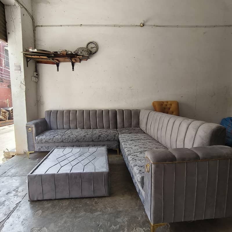 L shape sofa with table 1