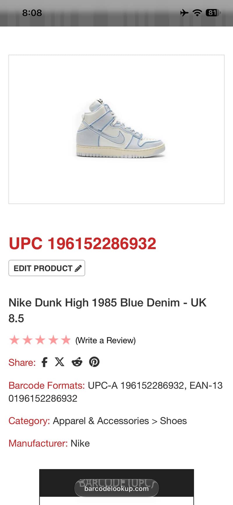 Nike Dunk High 5