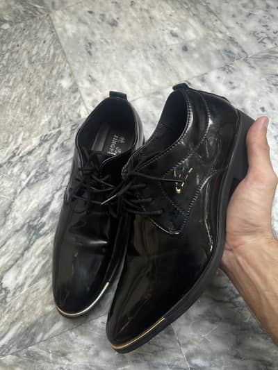 Black Formal High-shine Dress Shoes JINGPINPIXIE