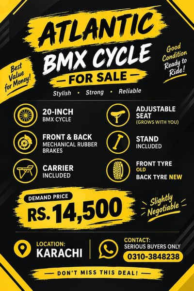 ATLANTIC BMX CYCLE FOR SALE