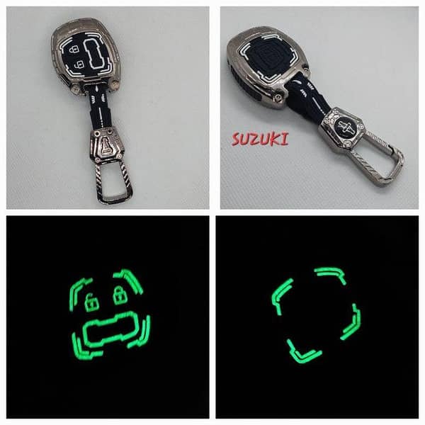 Car Suzuki Fronx Transformer Design Metal Key Cover With Silicone Case With Fluorescece Glow Night Effect- Special New Edition