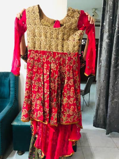 Beautiful Pink Bridal/Fancy Embroidered Suit – 4 Piece Set