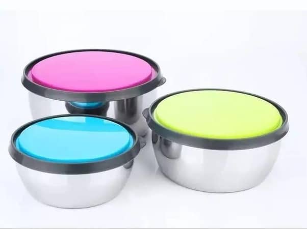 T   Stainless Steel 3 Pcs Food Storage Box Airtight