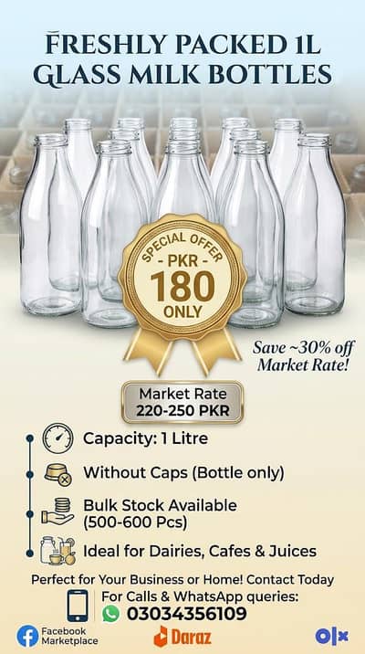 1 liter high grade glass bottels for sale in good price