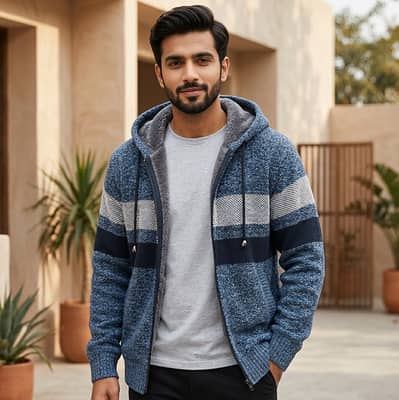 Premium White Zipper Hoodie for Men - Stylish Winter Collection