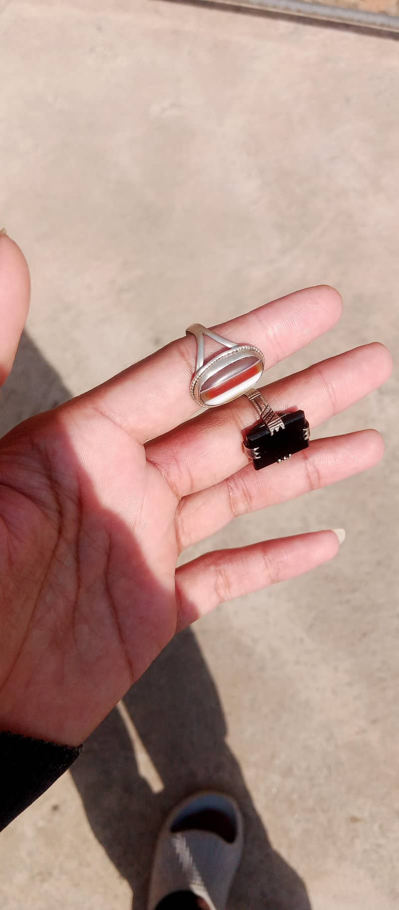 Chandi Ring Aqeeq Stone 1