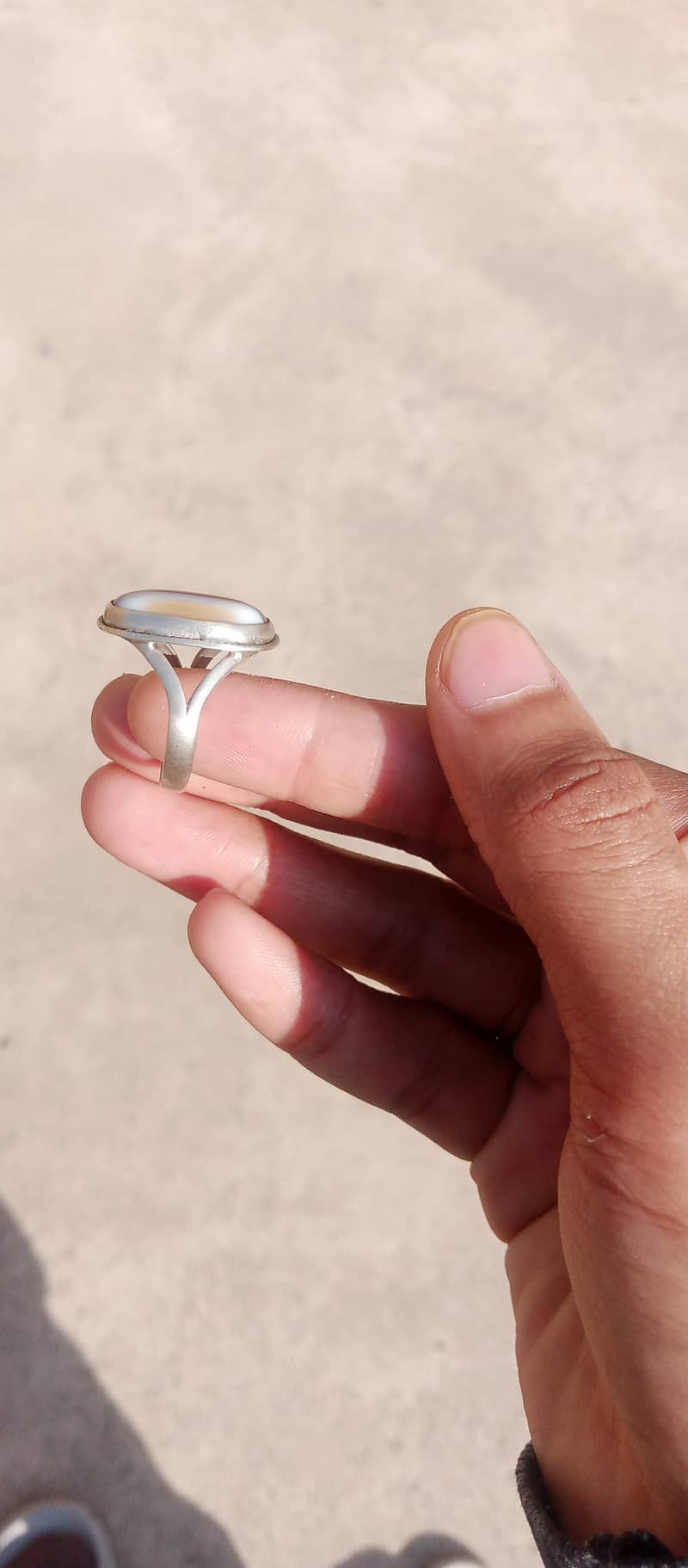 Chandi Ring Aqeeq Stone 3