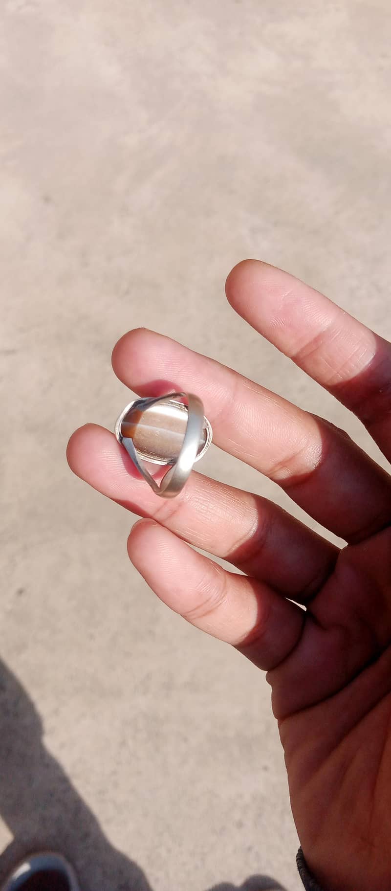Chandi Ring Aqeeq Stone 4