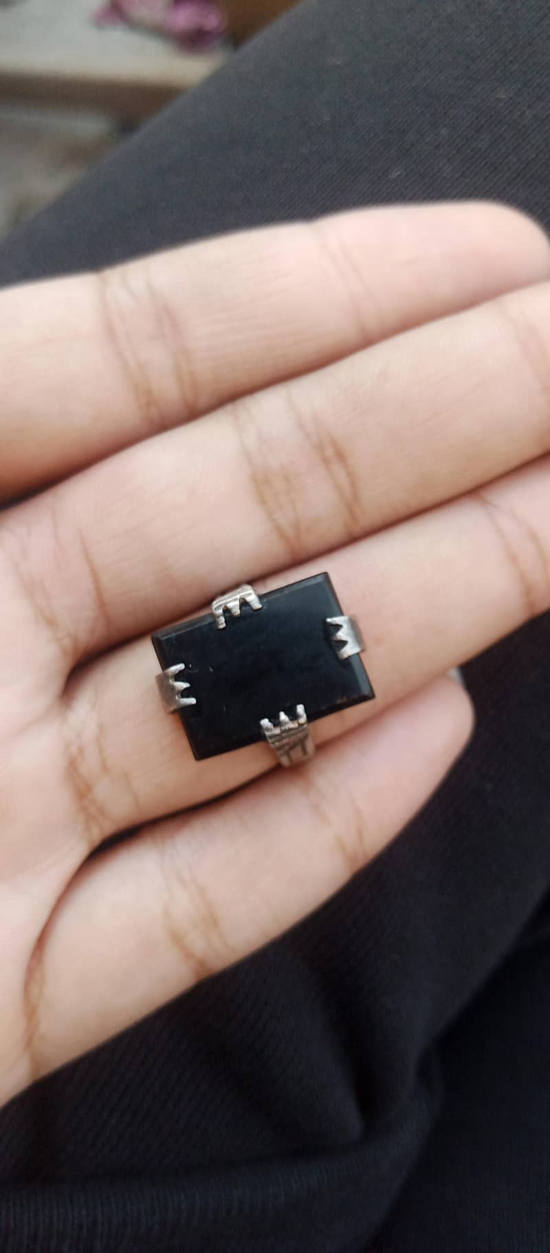 Chandi Ring Aqeeq Stone 5