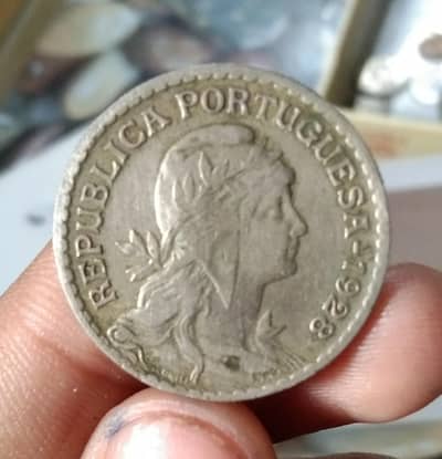 Portugal 1 Escudo 1928 original old rare coin