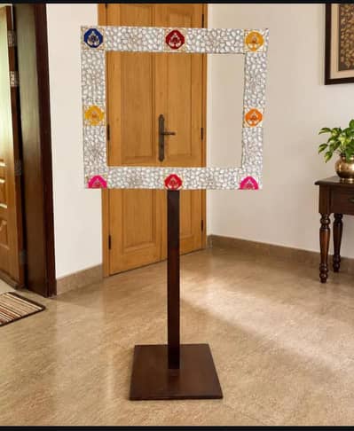 Brand New Wooden Selfie Frame Stand for Mehndi & Wedding Events