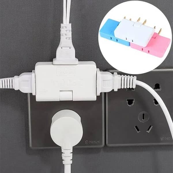 T   Rotatable Socket Converter 2500W One In Three 180 Degree Extension Plug US Multi Plug Mini Slim Wireless Outlet Adapter